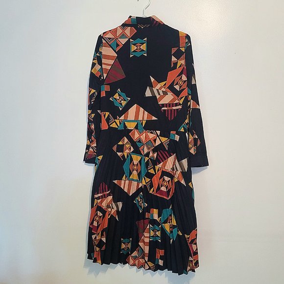 One of a kind Zara long patterned high-low dress / Size L - Picture 3 of 3